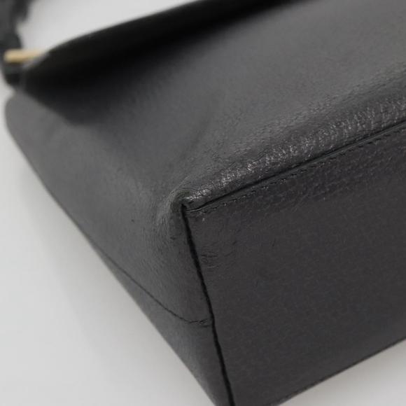 GUCCI Bamboo Hand Bag Leather Gold Charcoal gray 001 3444 1887 Auth 138139 - Picture 14 of 16